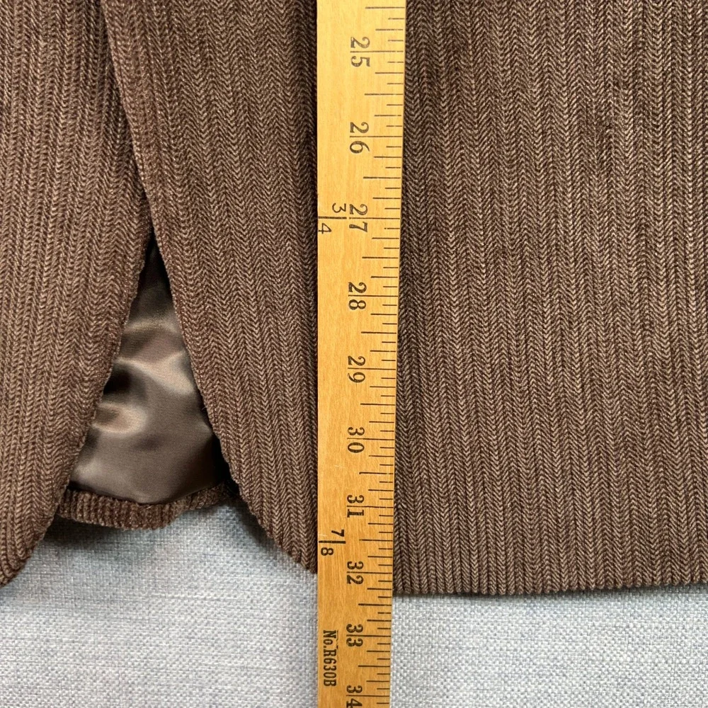 Chaps Brown Fine Wale Corduroy Sport Coat Blazer Men‎ 46R Classic Academia Prep